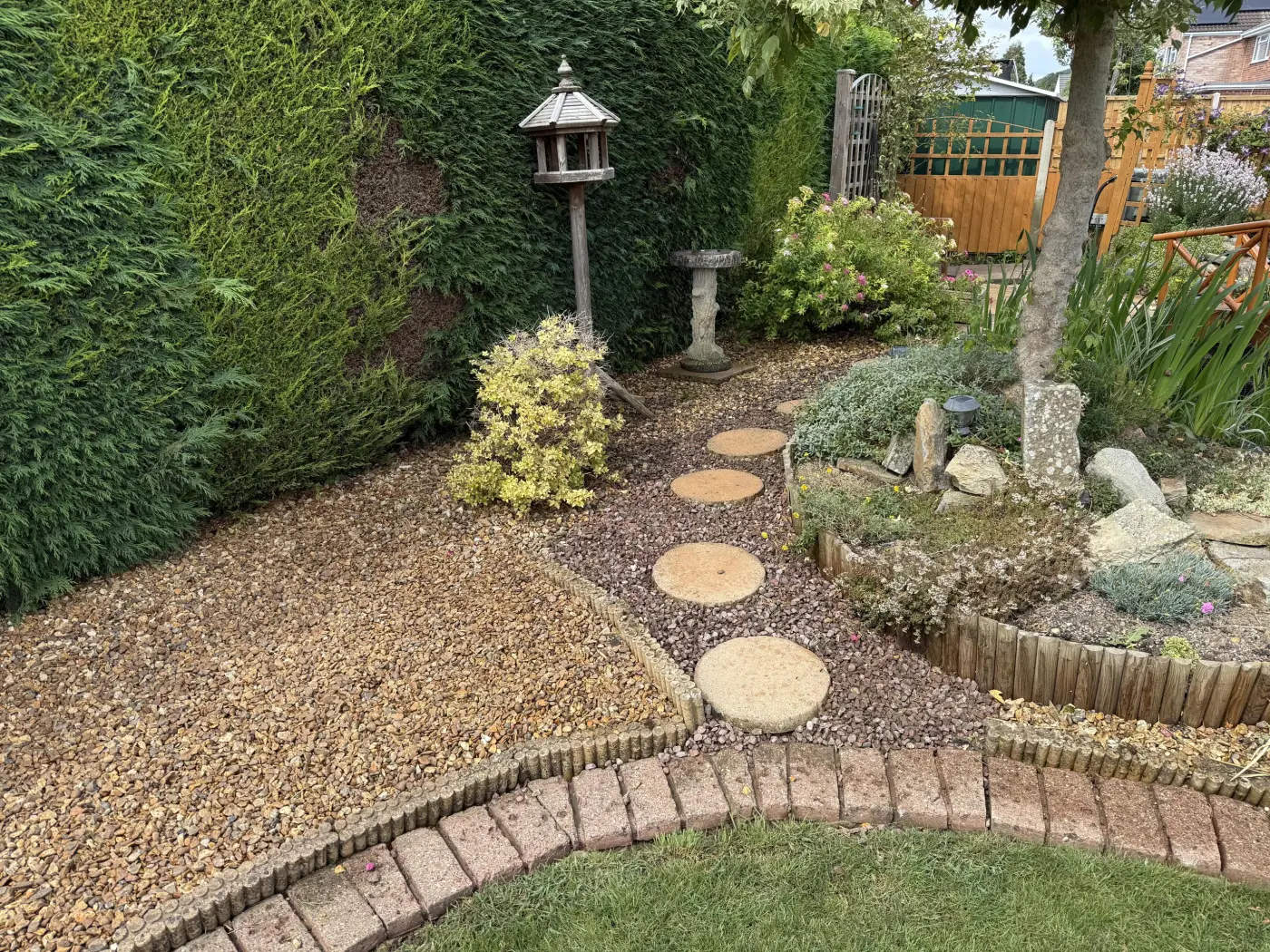 Clean garden paths and stepping stones