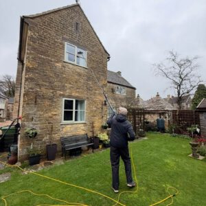Sparkling clean, streak-free windows on a residential townhouse in the Kingsway development of Gloucestershire.