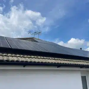 Solar panels installed on a tiled residential roof