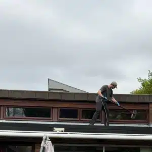 External window cleaning service at care home building