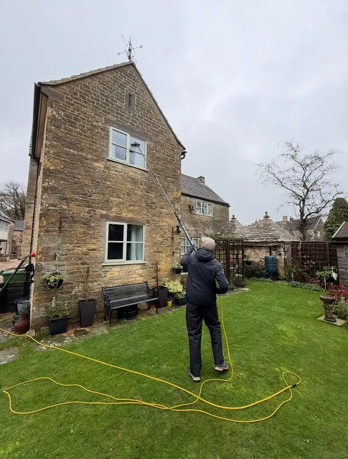 Professional window cleaning at residential property in Gloucestershire